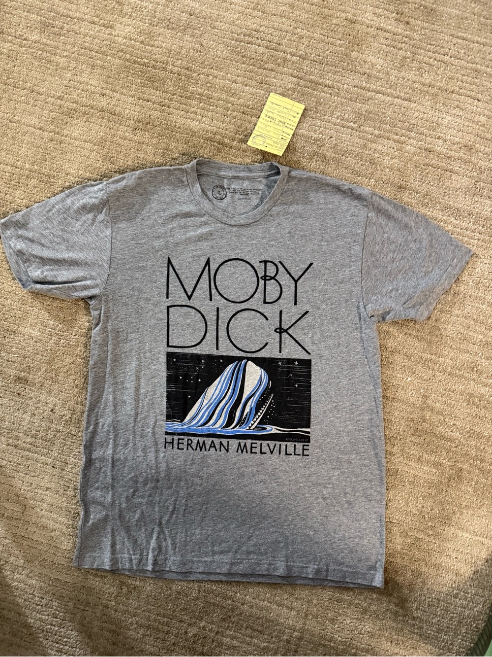 NWT Out of Print Moby-Dick Herman Melville Graphic T-Shirt Gray Size Large